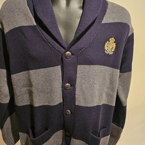 Ralph Lauren Men's Cardigan in Navy and Gray
